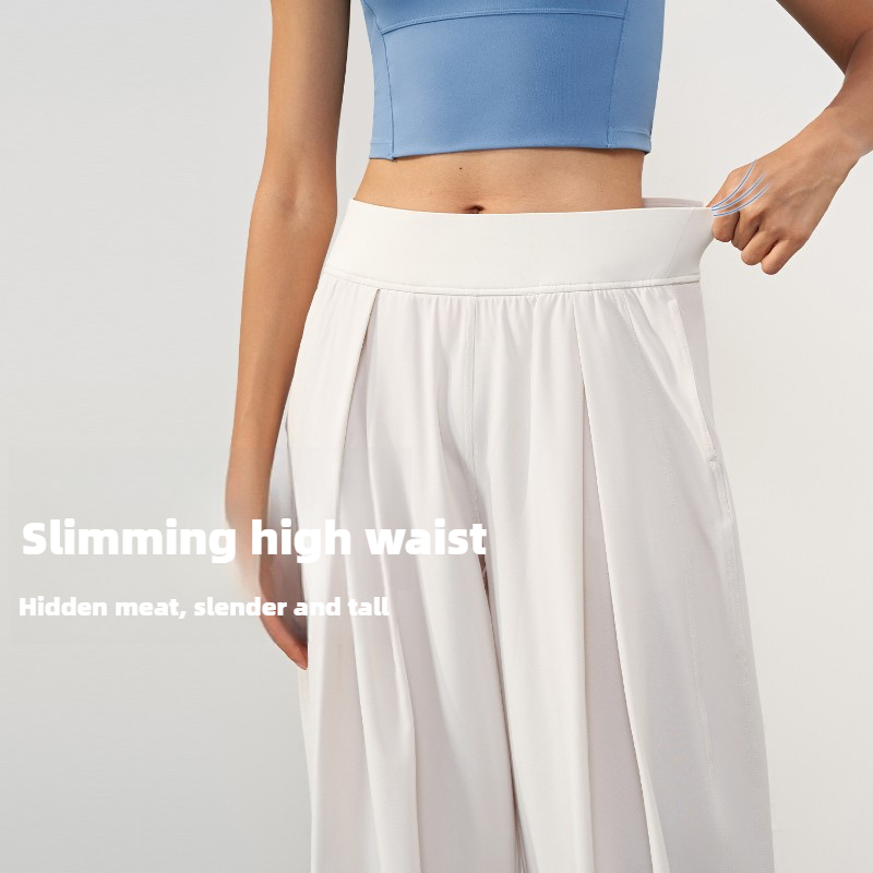 A Designer Sweatpants Cool Sunscreen Yoga Straight-Leg Womens Summer Thin High Waist Wide Legs Straight Pants Loose Quick Dry Fiess Trousers Jogger We