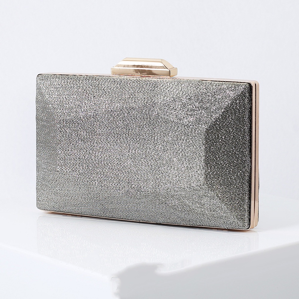 The new three-dimensional geometry dinner bag all match gradual change satin dress banquet bag European and American style simple hand bag