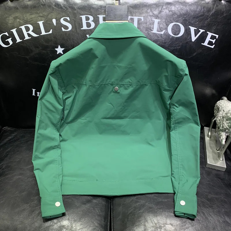 Mens jacket solid color cut Japanese style pockets simple all-around training premium lapel Harajuku single chest vitality 240927