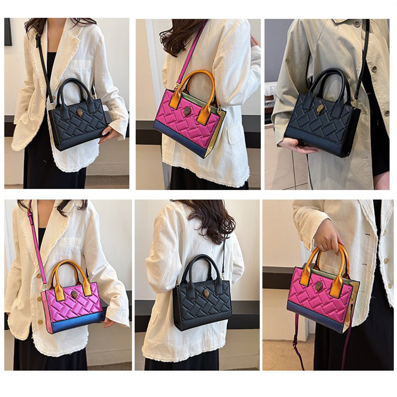 2025 New Colorful Bird Eagle Head Women's Handbag High end Fashion Designer Small Square Black Diamond Crossbody Bag Trendy Crossbody Bag