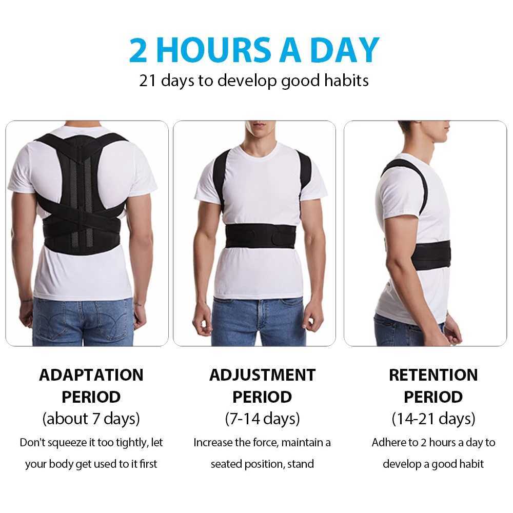 Back Support A back support posture corrector suitable for both women and men with adjustable back and waist support and shoulder support to improve S