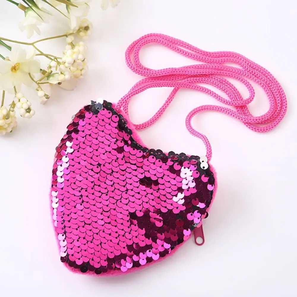 Decorative Kids Heart Shape Shoulder HandBags Kids Coin Purse Bag Mini Cute Princess Kids Funny Shoulder Bag LX241104