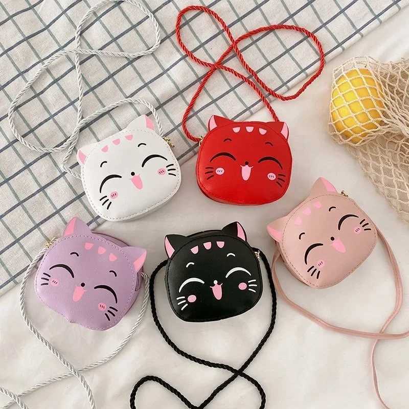 New Childrens Crossbody Bag Cute Cat Kids Fashion Coin Purse Handbag Cute Mini Shoulder Bag for Girls and Boys LX241104