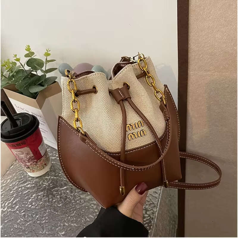 Fashion Capacity Large Retro French Shoulder Bucket Ladies Crossbody Bag Designer Letters PU Handbag ace2 4