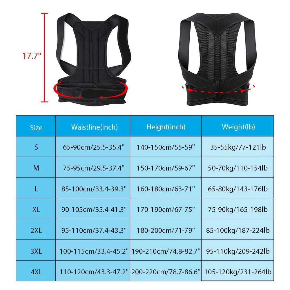Back Support A back support posture corrector suitable for both women and men with adjustable back and waist support and shoulder support to improve S