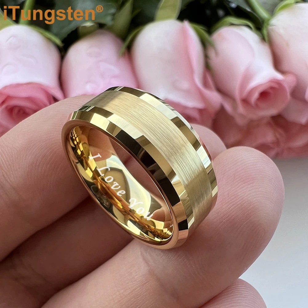 ITungsten 6mm 8mm tungsten carbide ring for men and women engagement wedding band fashion jewelry I love you carving comfortable fit 240925