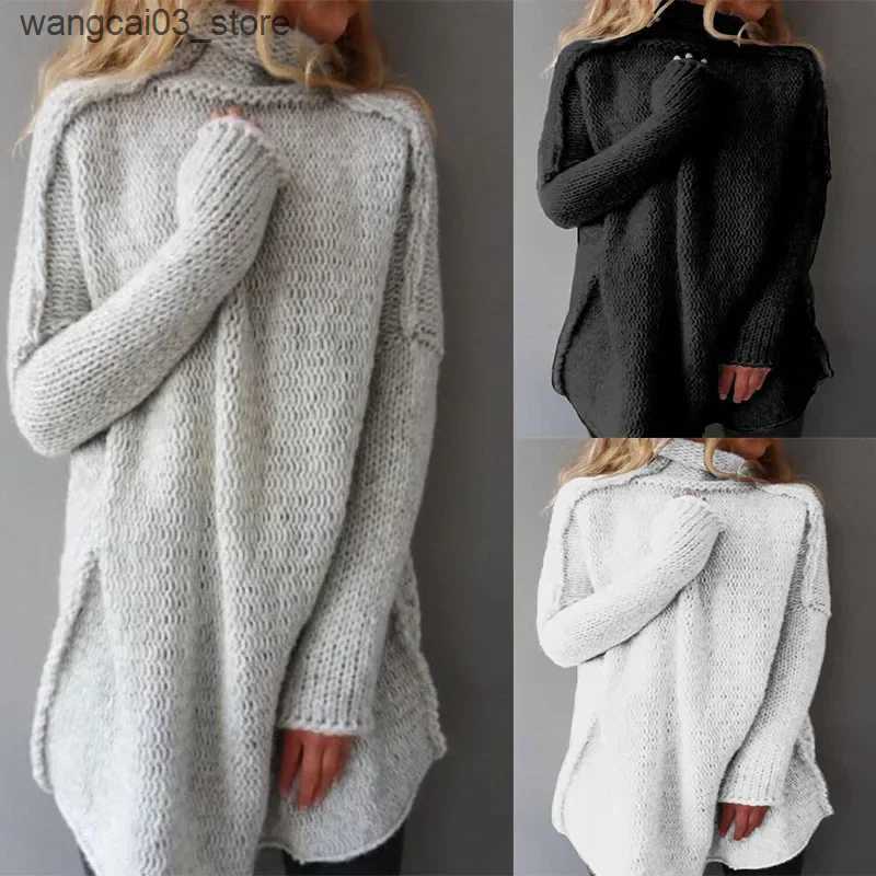 Maternity Sweaters Turtleneck Jumper Women Autumn Spring Knitted Loose Winter Long Sleeve Sweater Pullover Casual Simple Basic Jumpers Long Sweater L2