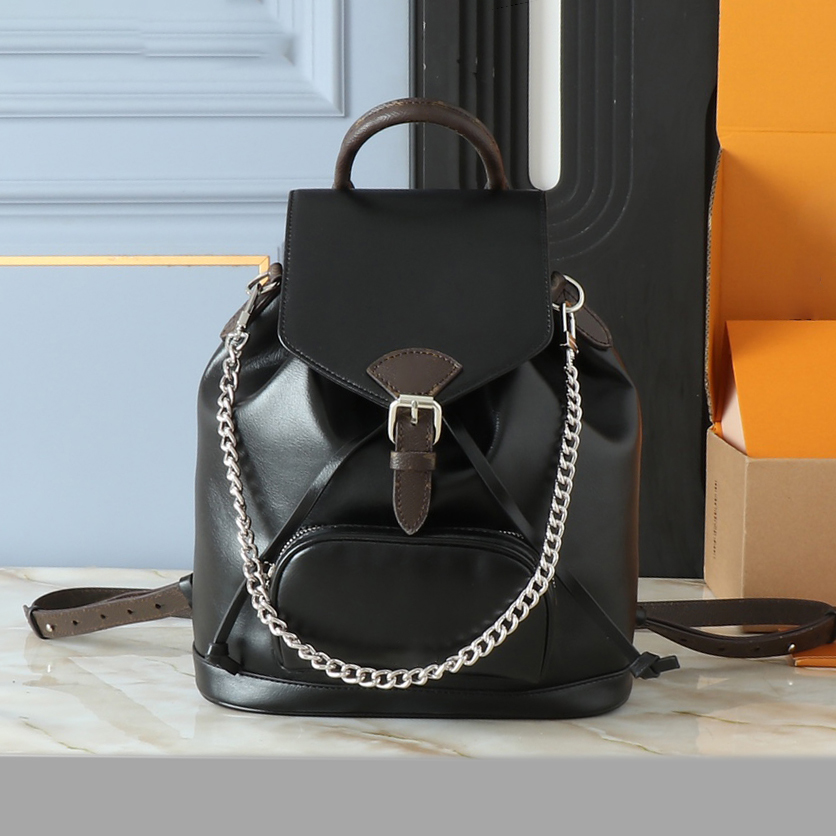 Women Trendy Fashion mini backpack Drawstring Backpacks Black Leather Backpack Student Bookbags Double Designer weekend bag Shoulder bags