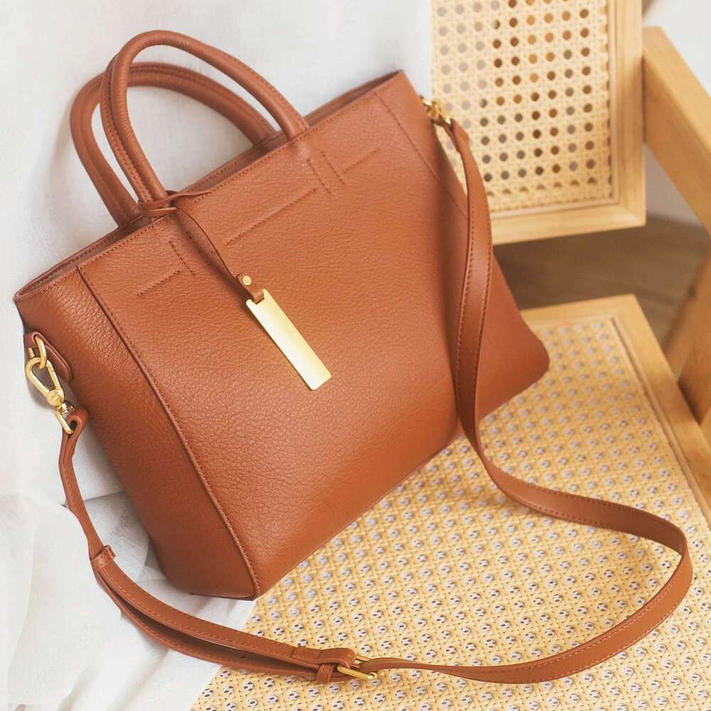Soft Office Classic Tote Large 2025 Aesthetic Solid Color 100% First Layer Cow Leather Women Handbag Ladies Shoulder Bag