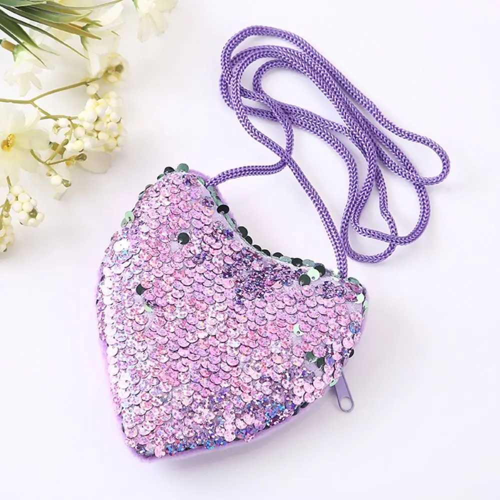 Decorative Kids Heart Shape Shoulder HandBags Kids Coin Purse Bag Mini Cute Princess Kids Funny Shoulder Bag LX241104