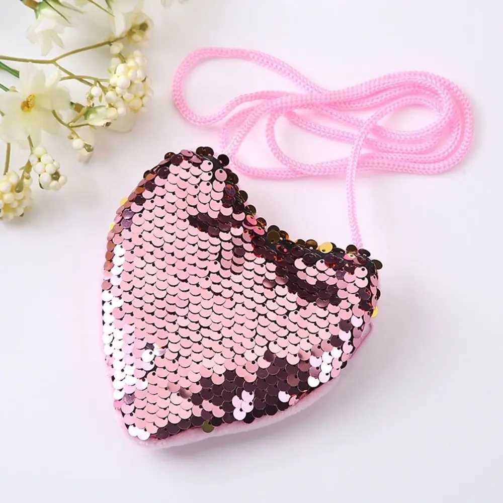 Decorative Kids Heart Shape Shoulder HandBags Kids Coin Purse Bag Mini Cute Princess Kids Funny Shoulder Bag LX241104
