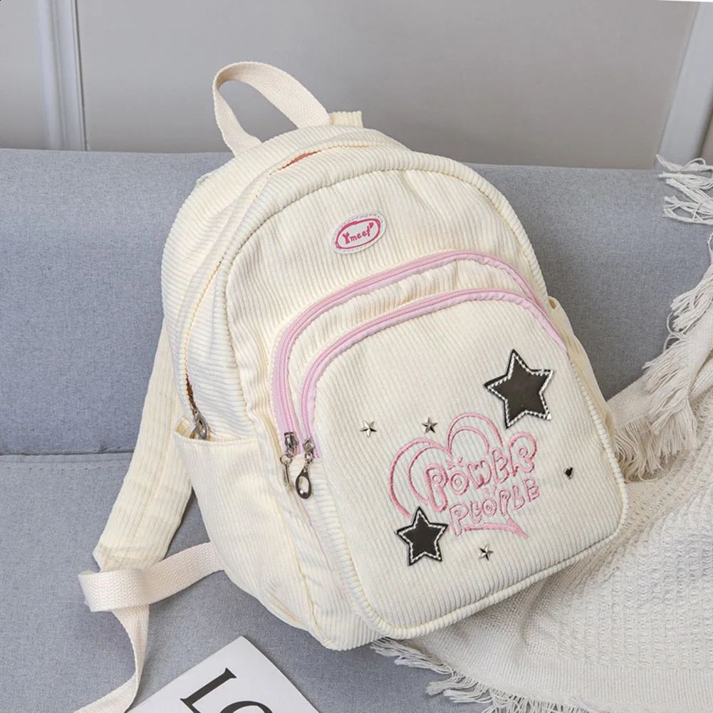 2025 NEW Corduroy Fashion Y2K Stylish Laptop Backpack Cute Simple Multi-pocket School Bag for Students 240921 zhanyishengli
