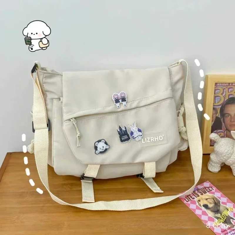 Messenger Bag Japanese Handbags School Korean Single Shoulder Girl Student Hong Kong Style Large Capacity Postman Womens Z250225