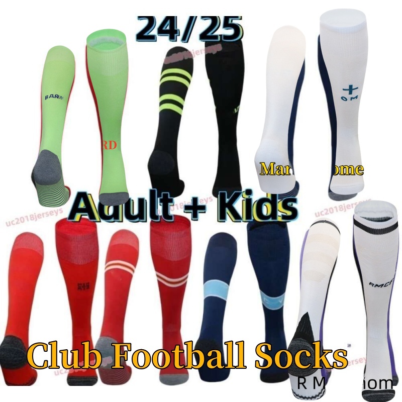 New 2024 2025 UK Club football socks Adult and Kids Home Away 3rd High Thick 24 25 Football Sports sock Wear boy Soccer Socks Men and children