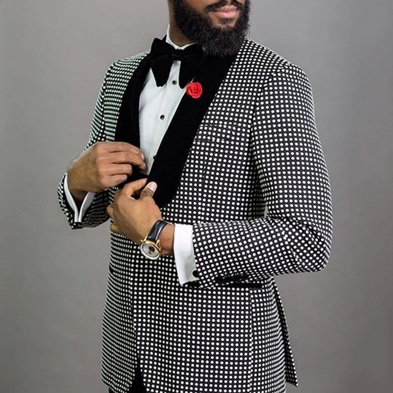 British retro pattern printed mens casual suit jacket spring lapel business jacket autumn single button mens jacket 240927