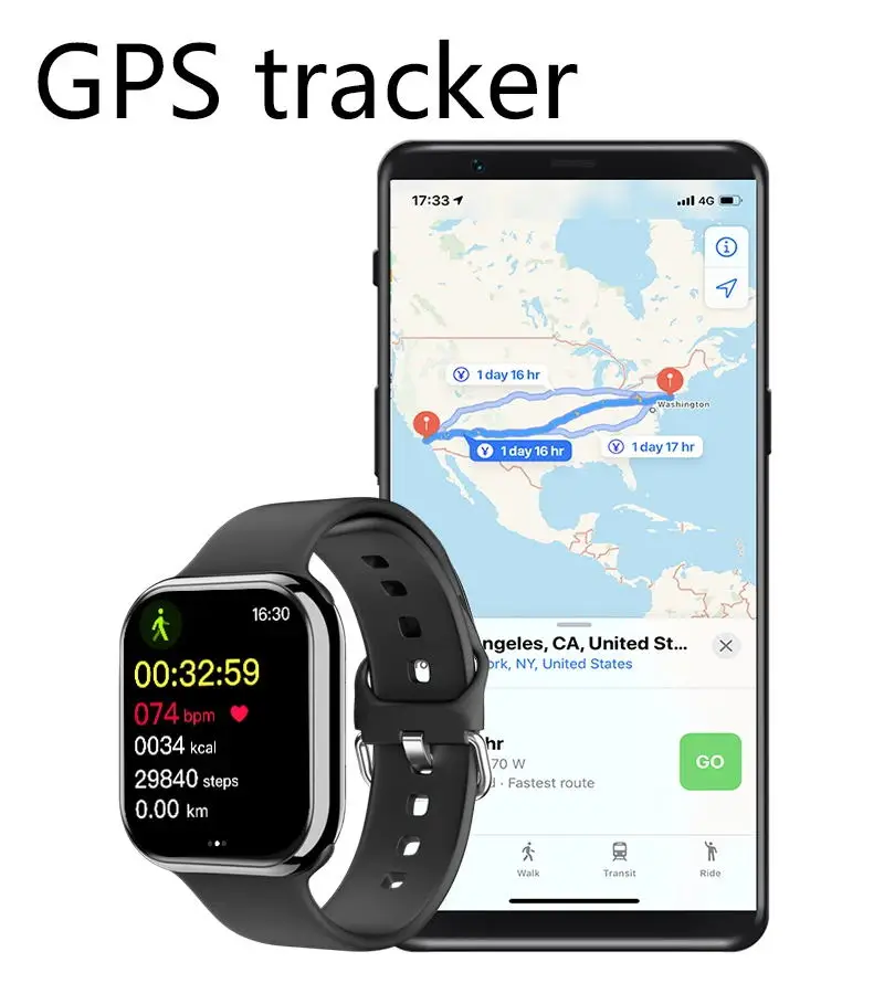 Smart Watch 9 Bluetooth Call GPS Tracking Heart Rate Sports Fitness Waterproof Wireless Charging Suitable for All High End Mobile Phones