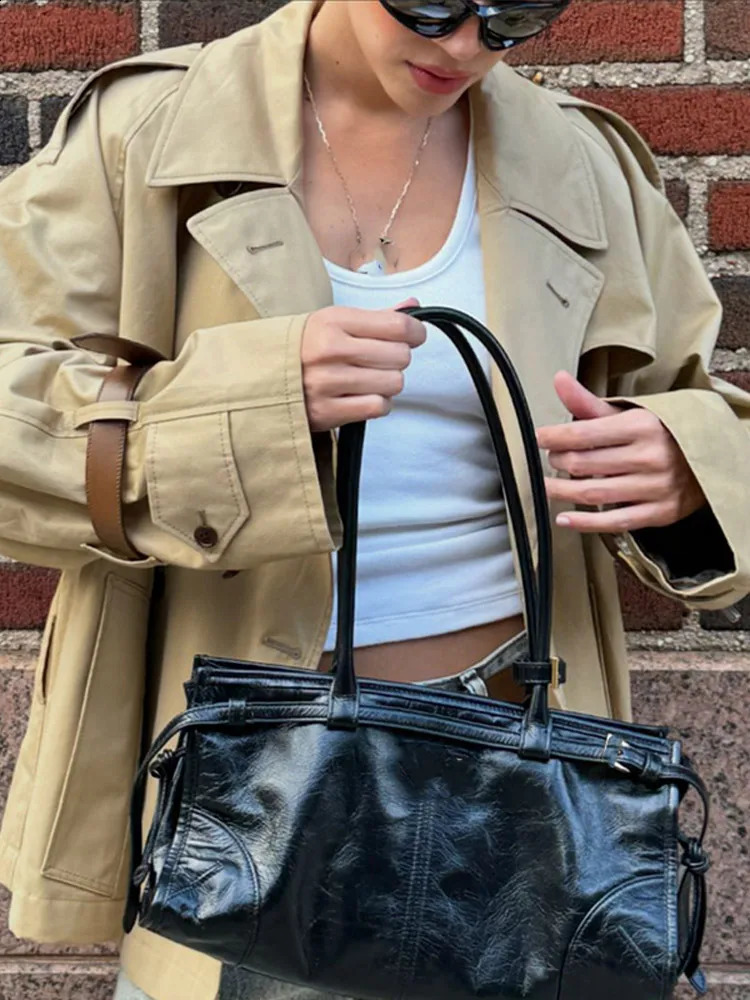 Autumn Women Khaki Double Breasted Cropped Windbreaker Female Casual Lapel Long Sleeve Coat 2024 Female High Streetwear 240919