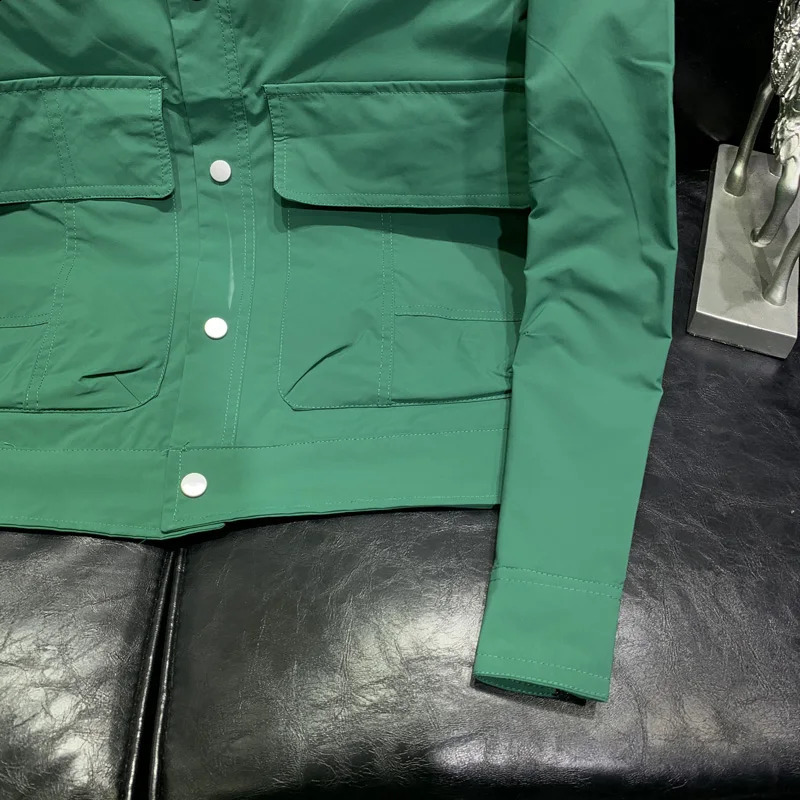 Mens jacket solid color cut Japanese style pockets simple all-around training premium lapel Harajuku single chest vitality 240927