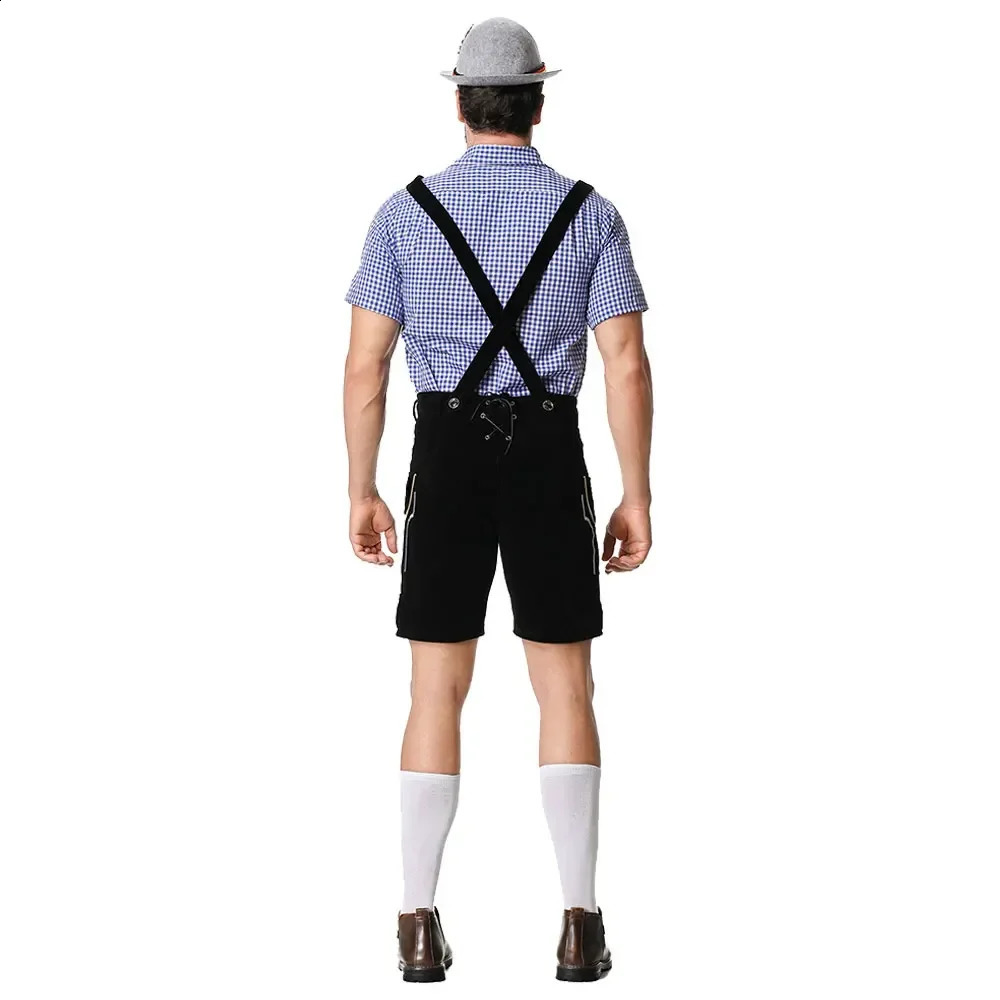 Bavarian October Festival German Beer Clothing Mens Beer Festival Lederhosen Clothing Beer Shirt Pendant Short Hat Role Playing Clothing 240927CJ