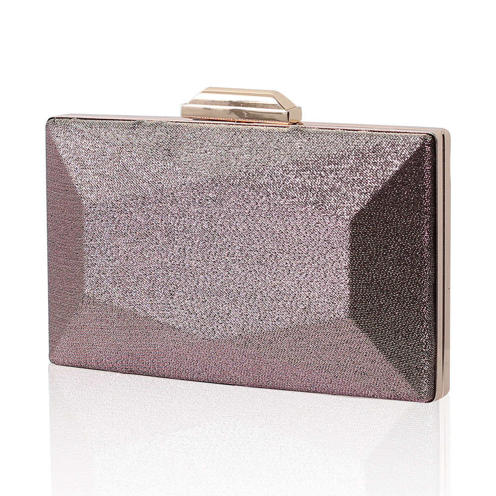 The new three-dimensional geometry dinner bag all match gradual change satin dress banquet bag European and American style simple hand bag