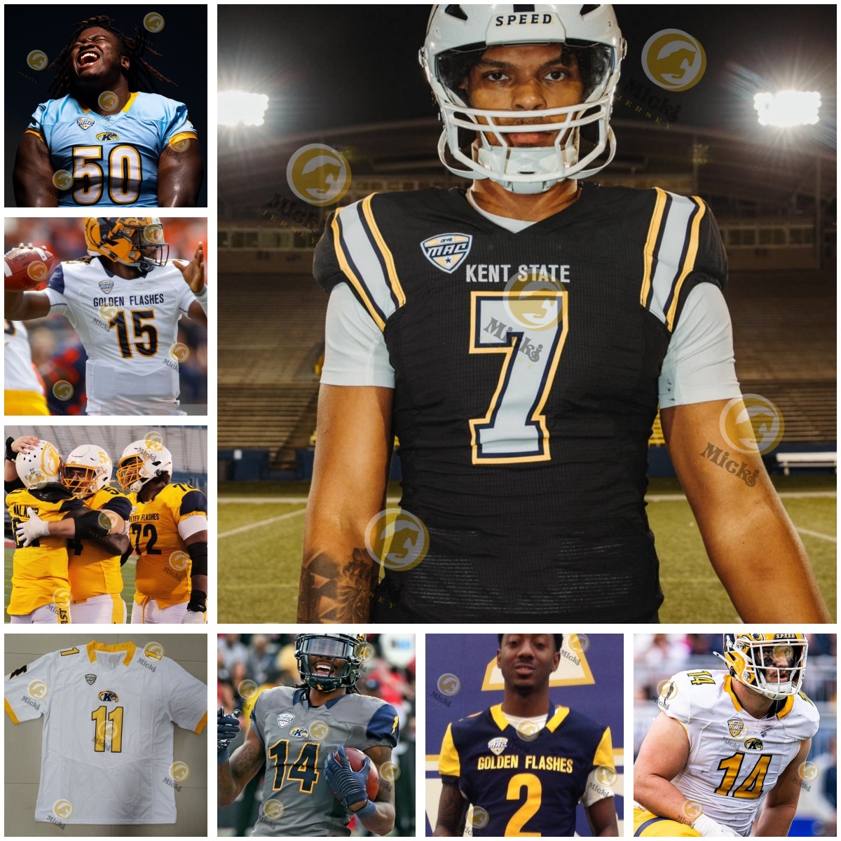 Kent State Football Jersey Julian Edelman Jack Lambert James Harrison UsamaYoung Danny Muir Lou Holtz Josh Kline Custom Stitched Golden Flashe Jerseys