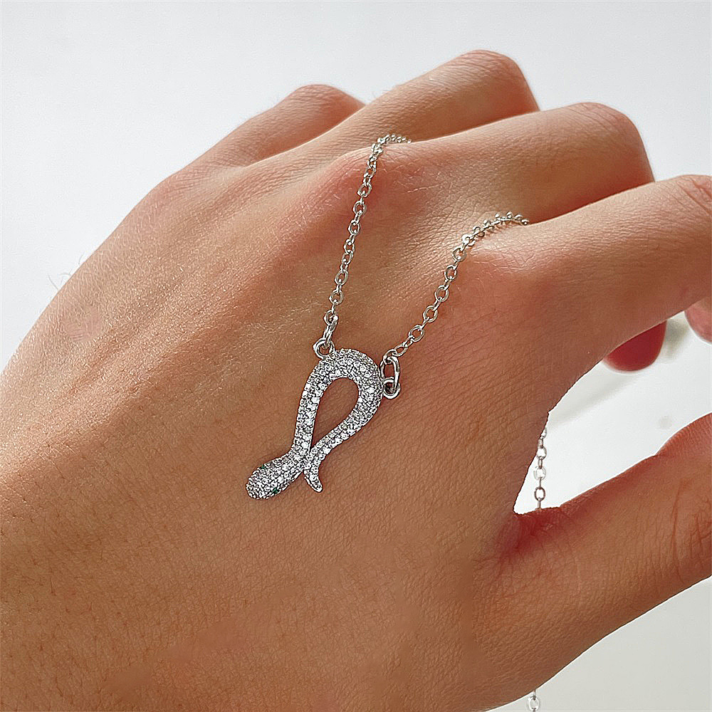 Elegant Snake Pendant Necklace Featuring Zircon Stones - Shorter Length & Modern Zodiac Style Accessory