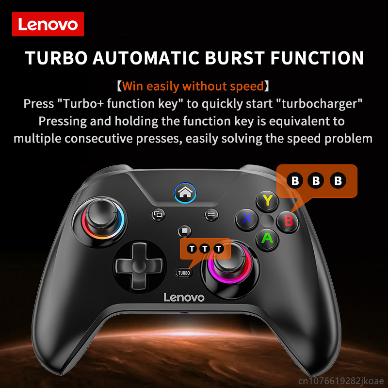 Lenovo S02 Gamepad Wireless Bluetooth Gaming Controller Hall Trigger Joystick Mecha-Tactile Buttons For Switch PC Android IOS