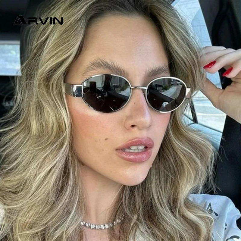 Fashion Oval Sunglasse Retro Trend Outdoor Metal Sun Glasses High Quality Classic Men Eyewear UV400 Goggles 240923