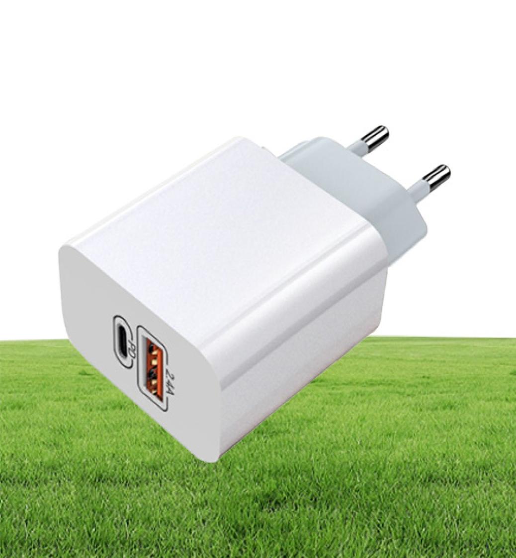 5V 24A PD USB Wall Chargers Type C US EU Plug Fast Charging Charger Adapter for iPhone 12 11 Pro Max3235036