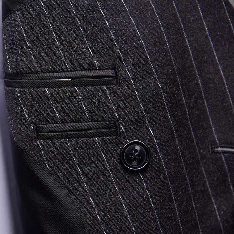 Mens Striped Suit Business Casual (suit + Trousers) New Korean Version of The Trend Formal Small Suit Professional 2-piece SetX240927