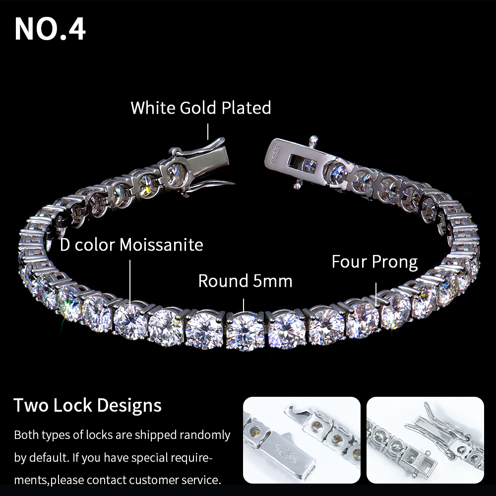 Advanced Morganite Necklace 2-6mm Ice Crystal Jewelry High-Quality Sterling Silver Sier VVS Single-Colored Tennis Chain Bracelet Gift Suitable for Par
