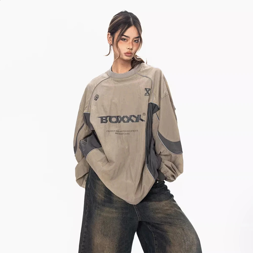 American retro Y2k hip-hop oversized reflective strip sports zipper hoodie womens dance outdoor sports sweater casual training T-shirt 240927