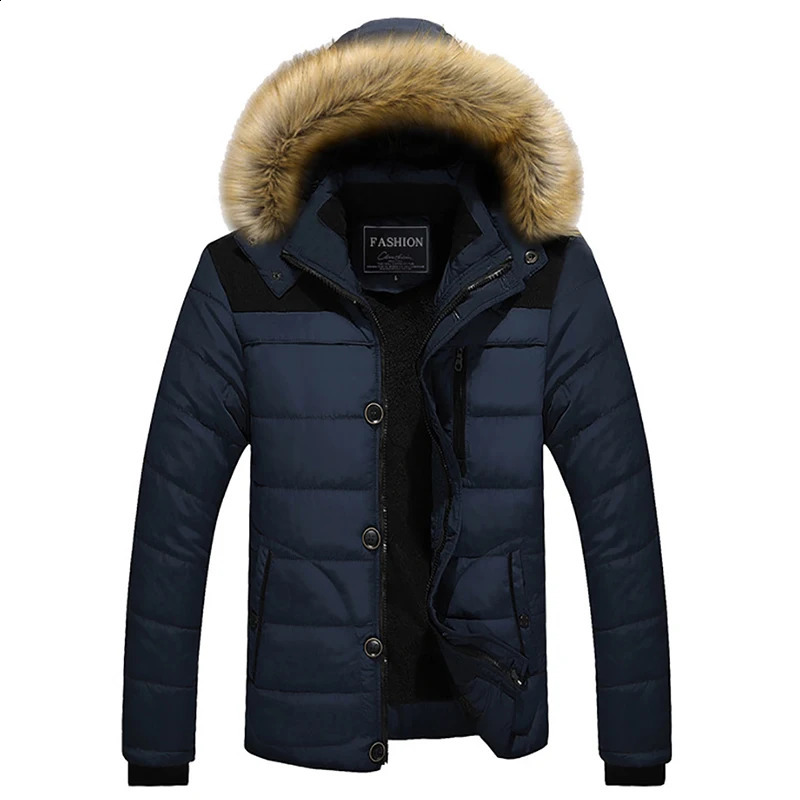 TRAF 2024 Winter Mens Padded Jacket Thickened Korean Version Hooded Collar Men 240927