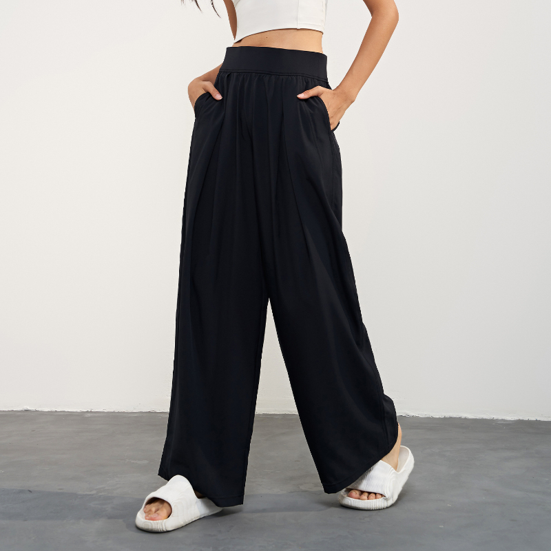 A Designer Sweatpants Cool Sunscreen Yoga Straight-Leg Womens Summer Thin High Waist Wide Legs Straight Pants Loose Quick Dry Fiess Trousers Jogger We