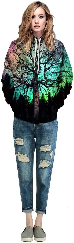 Hoodie for Mens Womens Unisex Hoodies Novelty Print 3D Patternv Hooded Pullover Sweatshirt with Pocket GraphicPullover Long Sleeve Warm
