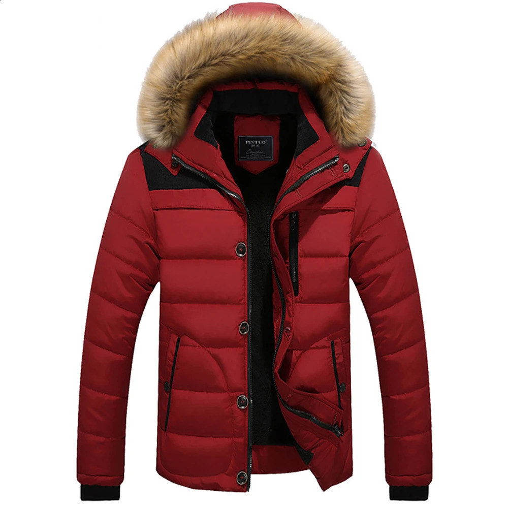 TRAF 2024 Winter Mens Padded Jacket Thickened Korean Version Hooded Collar Men 240927