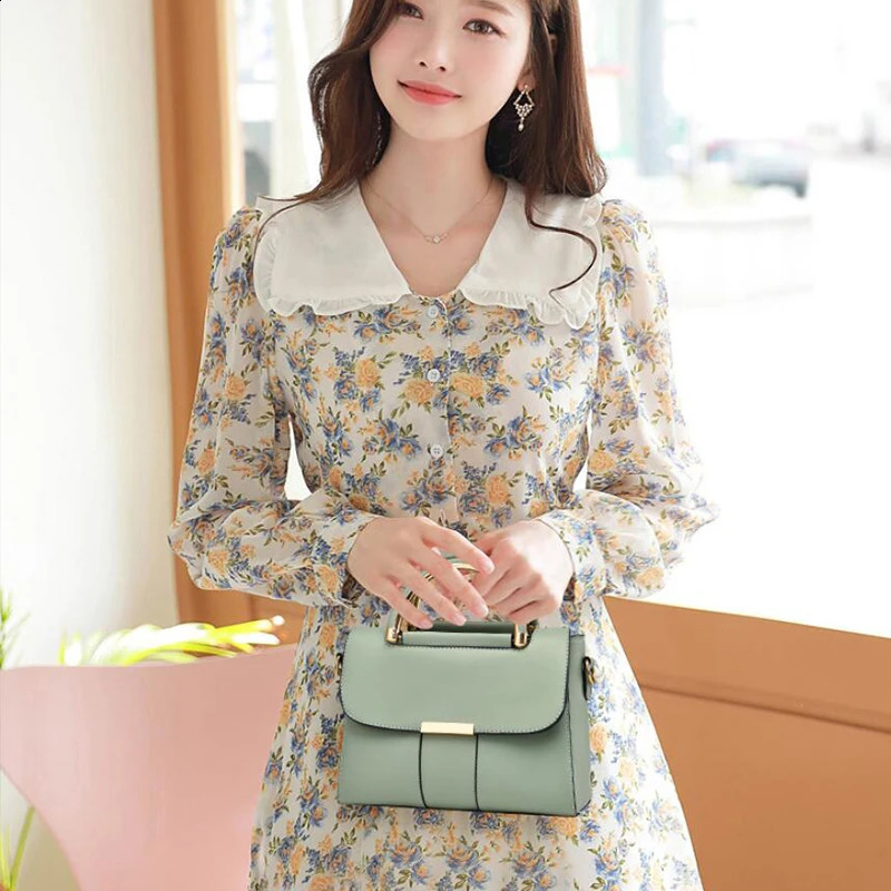 Womens simple handbag PU leather shoulder bag fashion small ner cross body daily womens shopping 240926