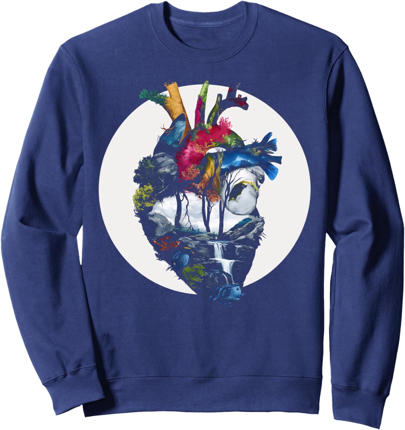 Long Sleeve Shirts for Men sweatshirt Nature Lover Waterfall Heartbeat Hiking Camping Nature Gifts Sweatshirt Tee Streetwear Casual tops clothes