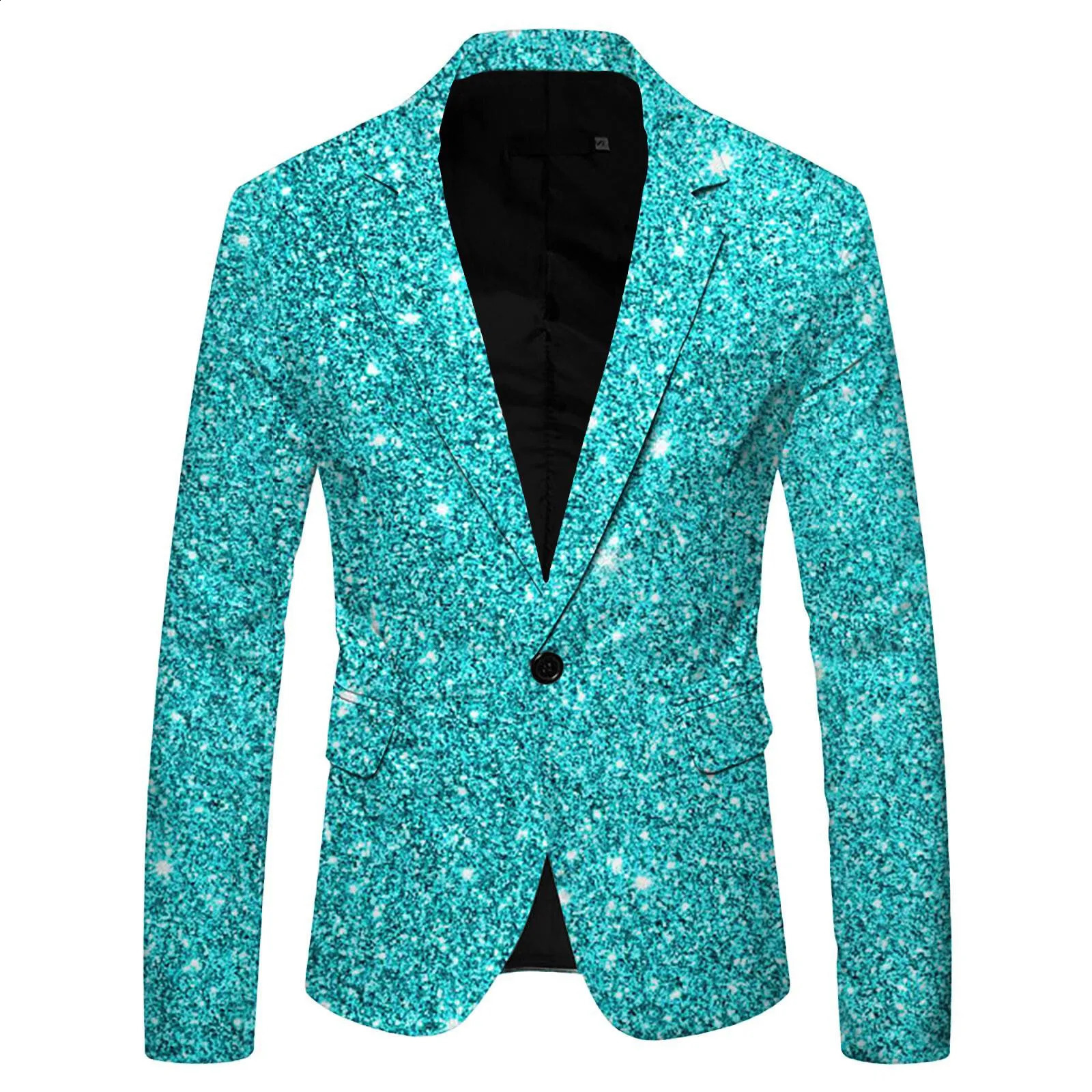 Mens shawl lapel jacket print sequin set Dj club stage singer costume nightclub jacket wedding party set 240927CJ