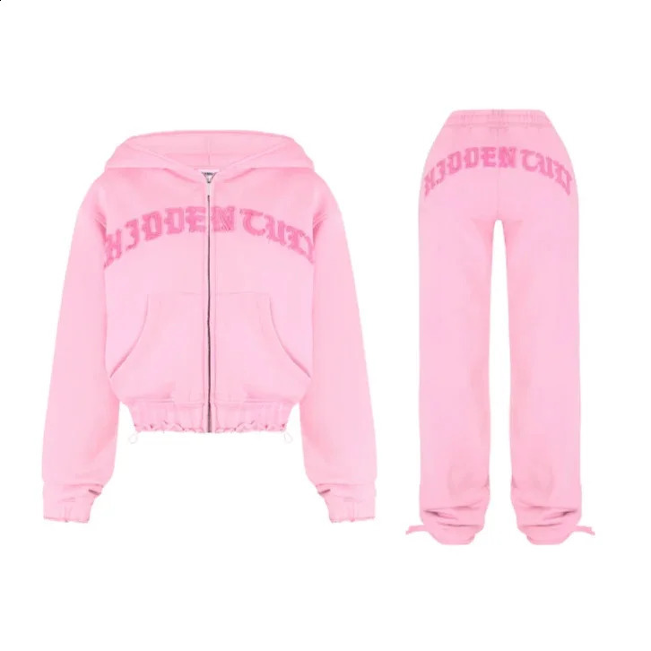 Womens Y2k Fashion Zipper Letter Splicing Hoodie Sweater Long Sleeve Harajuku Punk Retro Sexy Cute Coat Hoodie Set 240927