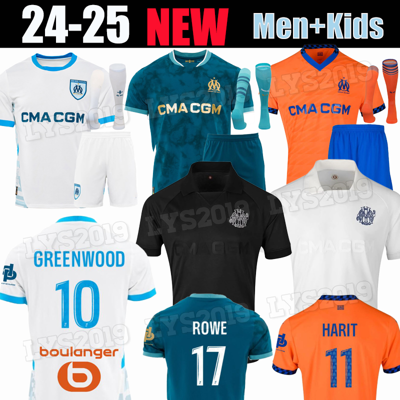 24 25 Marsella Maillot OM de Foot Greenwood 125 Soccer Jerseys Balerdi Ounahi Harit 2024 2025 LUIS HENRIQUE HARIT ROWE GARCIA HOJBJERG LIROLA Kids Adult Kit