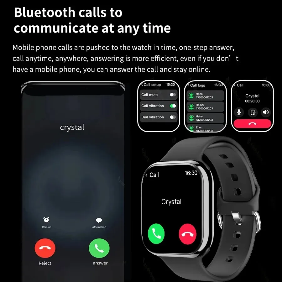 Smart Watch 9 Bluetooth Call GPS Tracking Heart Rate Sports Fitness Waterproof Wireless Charging Suitable for All High End Mobile Phones