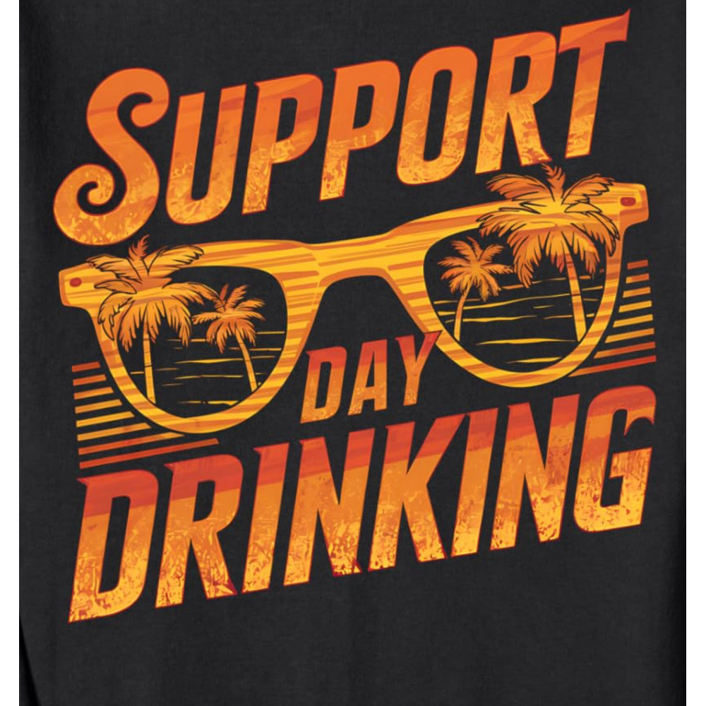 Long Sleeve Shirts for Men sweatshirt Day Drinking Sunglasses Summer Vacation Beach Palm Trees Sweatshirt Tee Streetwear Casual tops clothes