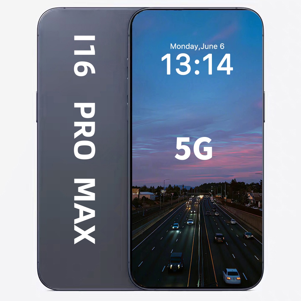 I15 I16 Pro Max 16 + 1TB Smartphone Camera Face Déverrouiller le smartphone complet de 6,8 pouces à haute définition Téléphone 5G Dual SIM Card U