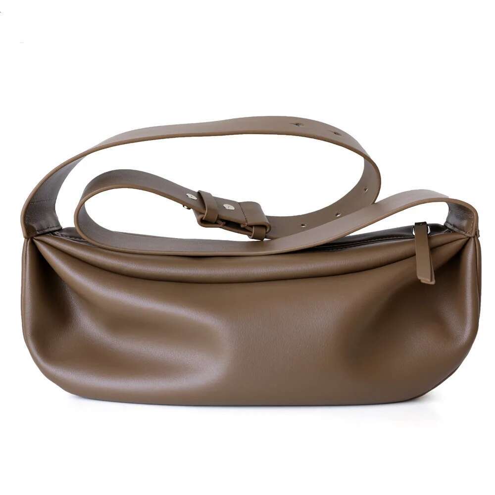 Design Fashionable Armpit Pleated Cloud Shoulder for Glossy Split Cow Leather Women Crossbody Bag Laziness Purse
