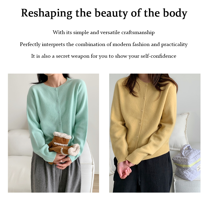100% full wool seamless knit cardigan sweater loose casual basic section of fall and winter high quality sweater