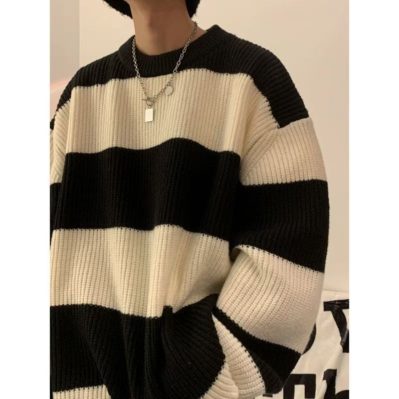 Round neck sweater sweater men's fashion brand handsome autumn and winter bottoming shirt new men's temperament slim top