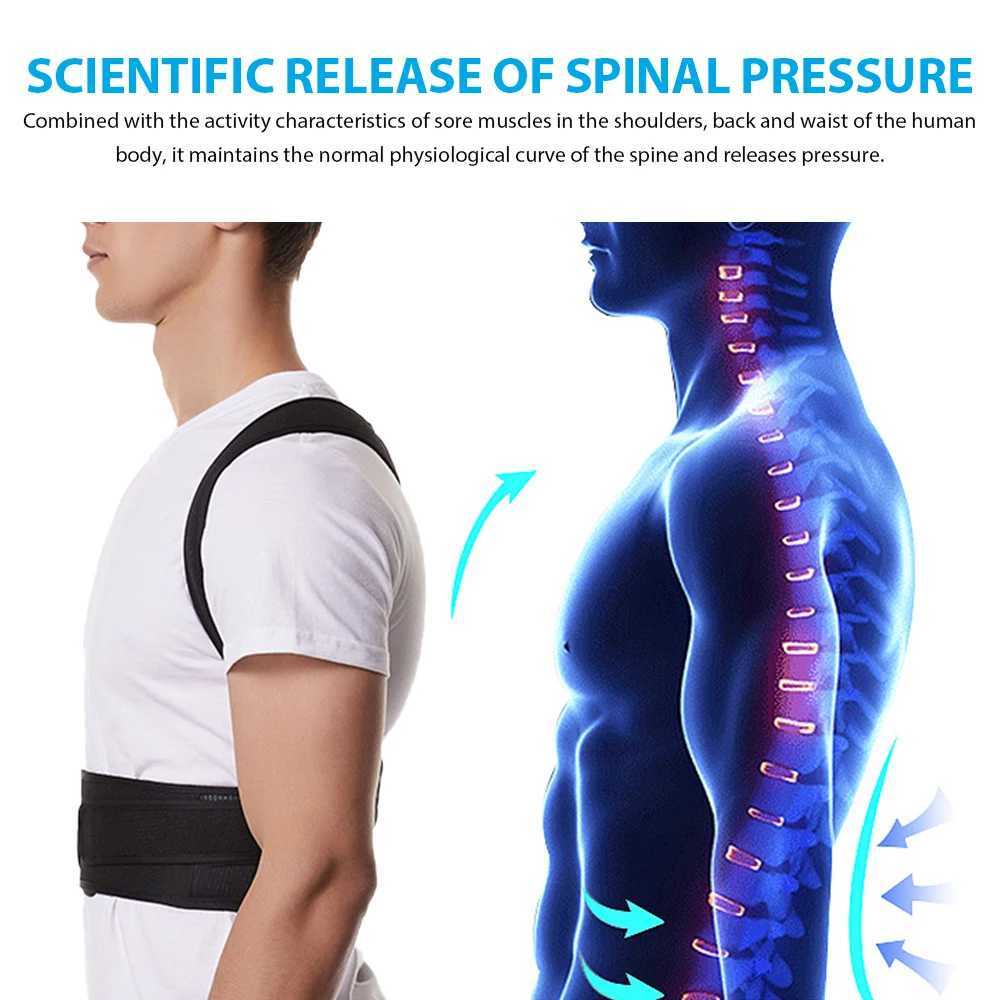 Back Support A back support posture corrector suitable for both women and men with adjustable back and waist support and shoulder support to improve S