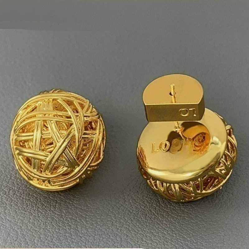 luxury brand stud earring hollow gold earrings classsic designer earrings jewelry temperament Fashion wedding gift