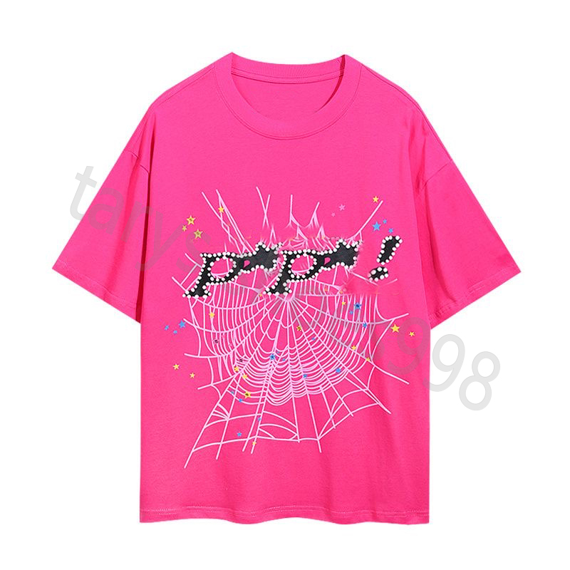 Designer Men's T-Shirts pink puff Sweatshirts Black Brown speeder Sweatshirt Real Photo Tracksuit Web Pullovers Sweatpants t shirt Loose short Sleeve Clothes